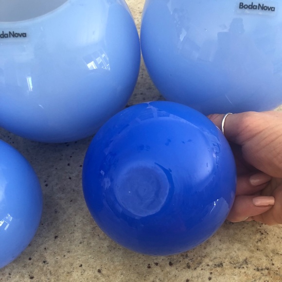 NEW & RARE! Set of 5 Blue Mid Century Modern Candle Holders Boda Nova Sweden - Picture 3 of 5